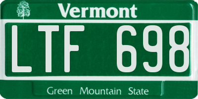 VT license plate LTF698