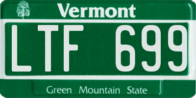 VT license plate LTF699