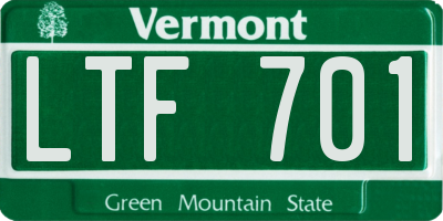 VT license plate LTF701
