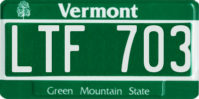 VT license plate LTF703