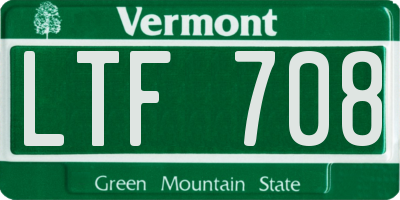 VT license plate LTF708