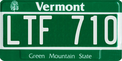 VT license plate LTF710