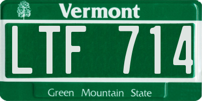 VT license plate LTF714