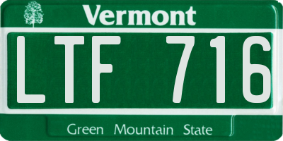 VT license plate LTF716
