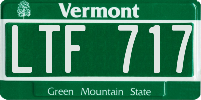 VT license plate LTF717