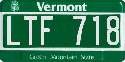 VT license plate LTF718
