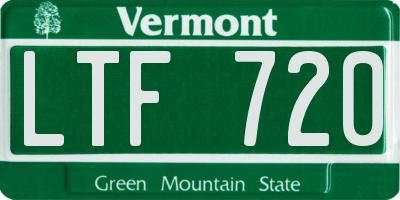VT license plate LTF720
