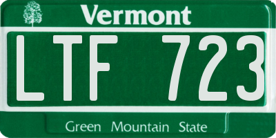VT license plate LTF723