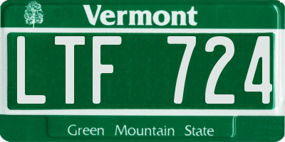 VT license plate LTF724
