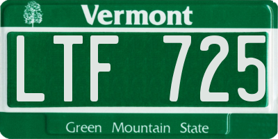 VT license plate LTF725