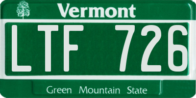 VT license plate LTF726