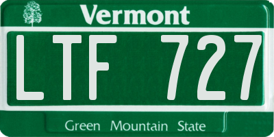 VT license plate LTF727