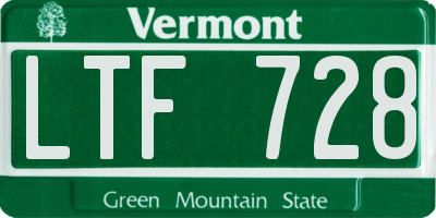 VT license plate LTF728