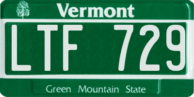VT license plate LTF729