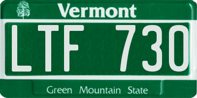 VT license plate LTF730
