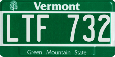 VT license plate LTF732