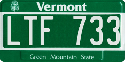 VT license plate LTF733