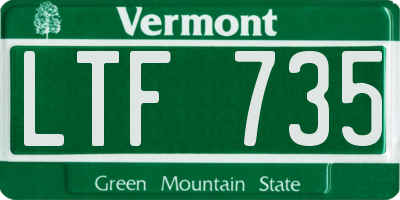 VT license plate LTF735