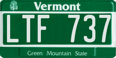 VT license plate LTF737