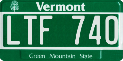 VT license plate LTF740