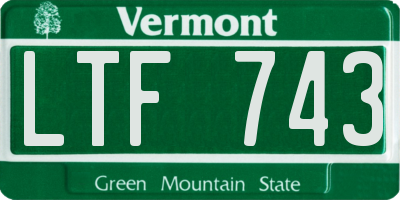 VT license plate LTF743