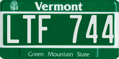 VT license plate LTF744
