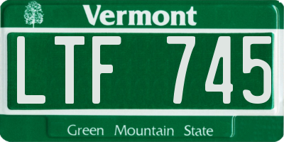 VT license plate LTF745