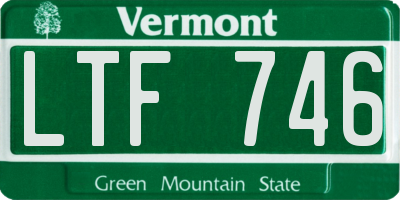VT license plate LTF746