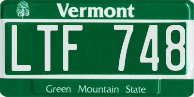 VT license plate LTF748