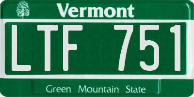 VT license plate LTF751
