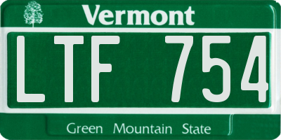 VT license plate LTF754