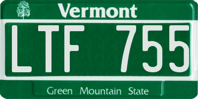 VT license plate LTF755