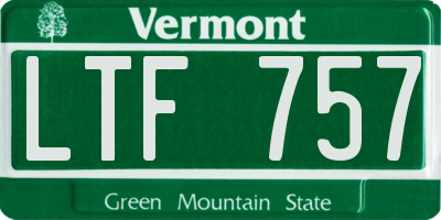 VT license plate LTF757
