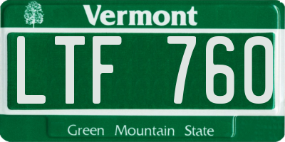 VT license plate LTF760