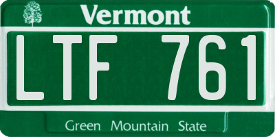 VT license plate LTF761