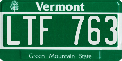 VT license plate LTF763
