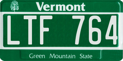 VT license plate LTF764