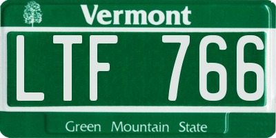 VT license plate LTF766