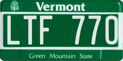 VT license plate LTF770