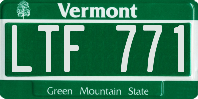 VT license plate LTF771