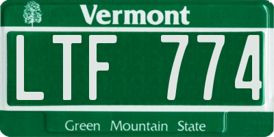 VT license plate LTF774