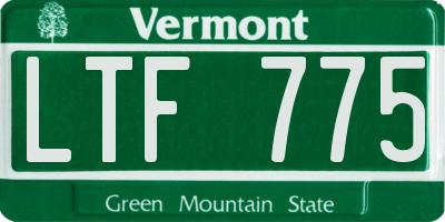 VT license plate LTF775