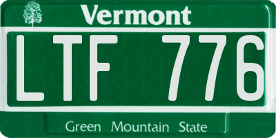 VT license plate LTF776