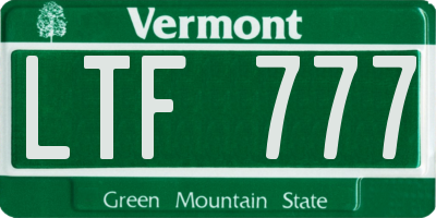 VT license plate LTF777