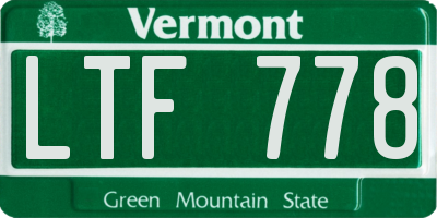 VT license plate LTF778
