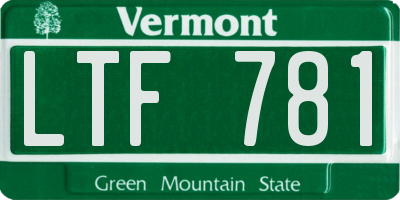 VT license plate LTF781