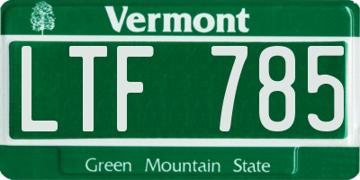 VT license plate LTF785