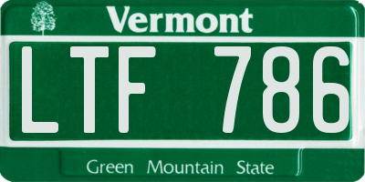 VT license plate LTF786