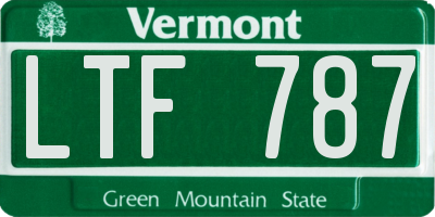 VT license plate LTF787