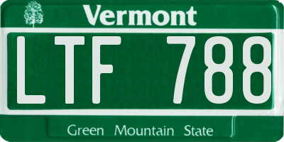 VT license plate LTF788